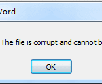 This file is corrupt - Microsoft Word.