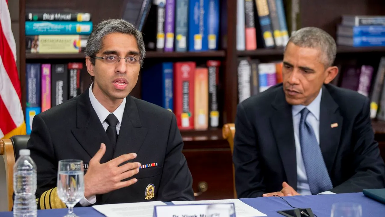 U.S. Surgeon General Vivek H. Murthy [L] with Barack Hussein Obama [R].