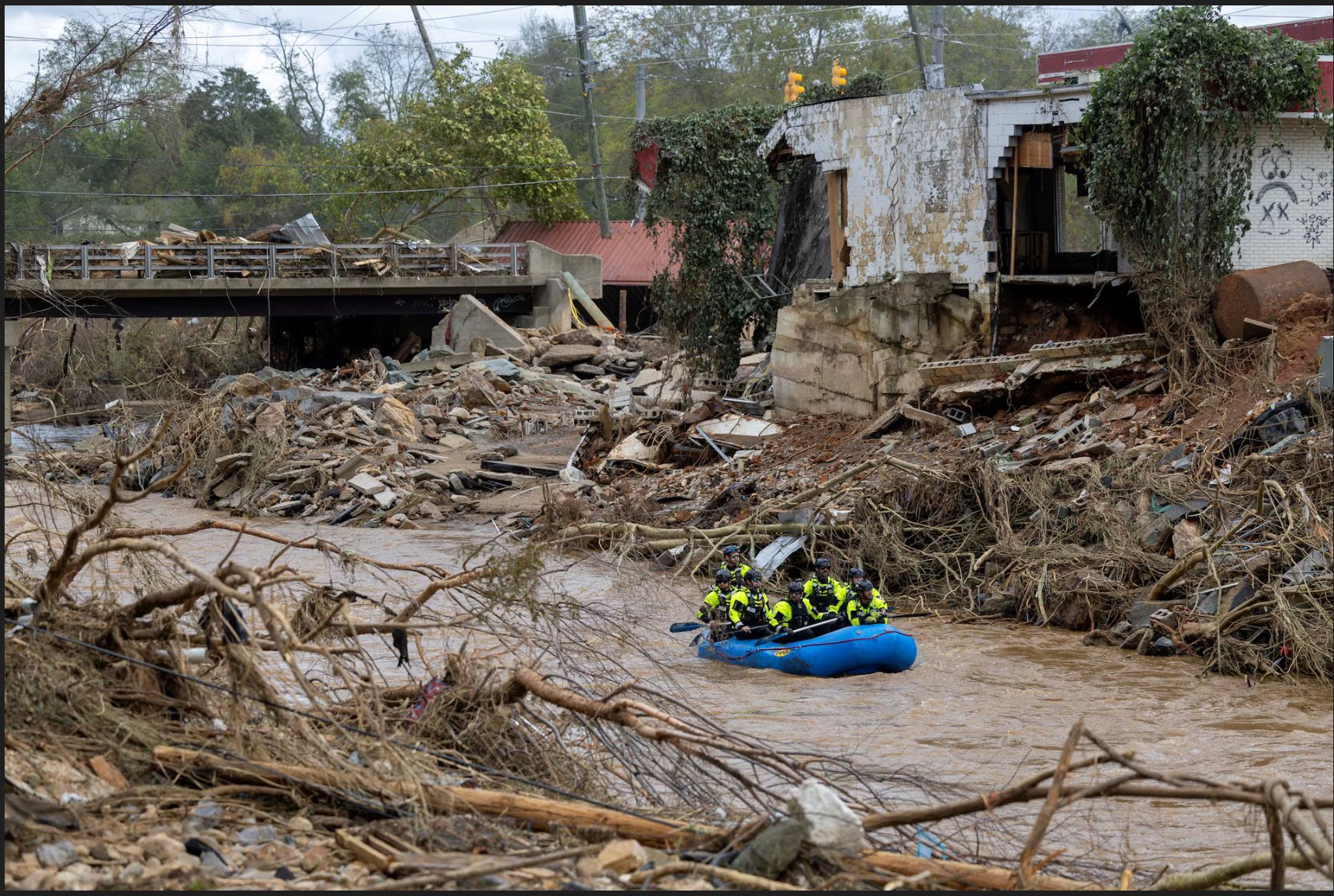 Hurricane Damage from Helene in North Carolina.