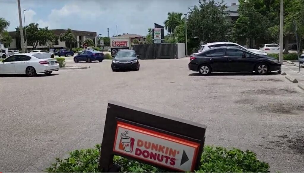 The Dunkin Donuts parking lot in Fort Myers.