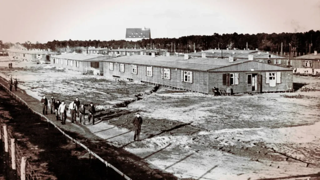 Historical picture of Zagan, a Polish military training area infamous for its history as the site of Stalag Luft III.