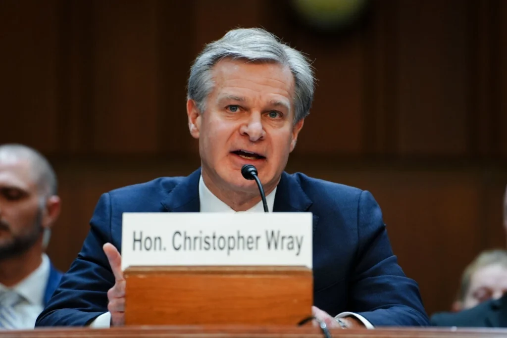 Outgoing FBI Director Christopher Wray.