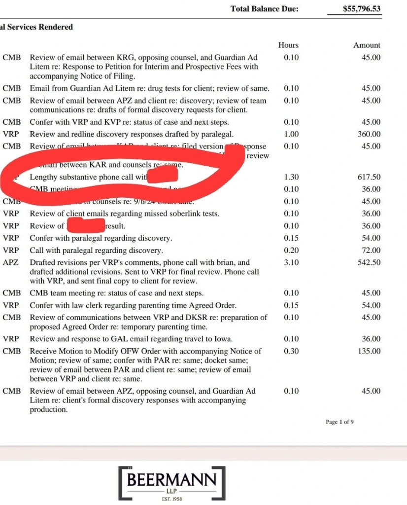 Beermann LLP is a serial shyster, routinely sending out bloated bills and taking advantage of desperate litigants.