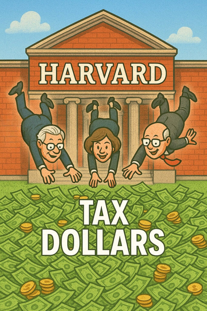 Harvard Endowment Scandal: Harvard hoards $53B, takes foreign cash, and still demands taxpayer money. Tax the Ivy League’s hypocrisy.