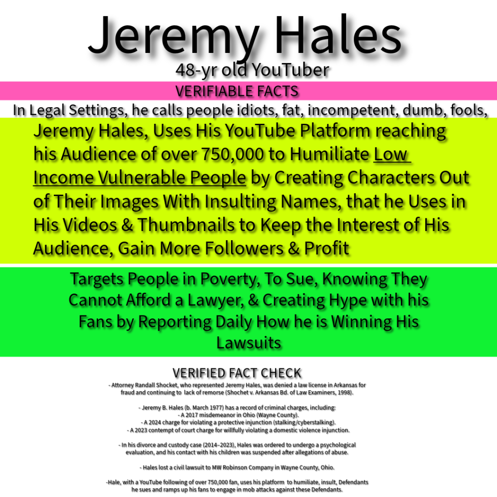 Jeremy Hales In Freefall: YouTuber collapses under abuse allegations, court losses, and public satire. Echo chamber cracks. Truth exposed.