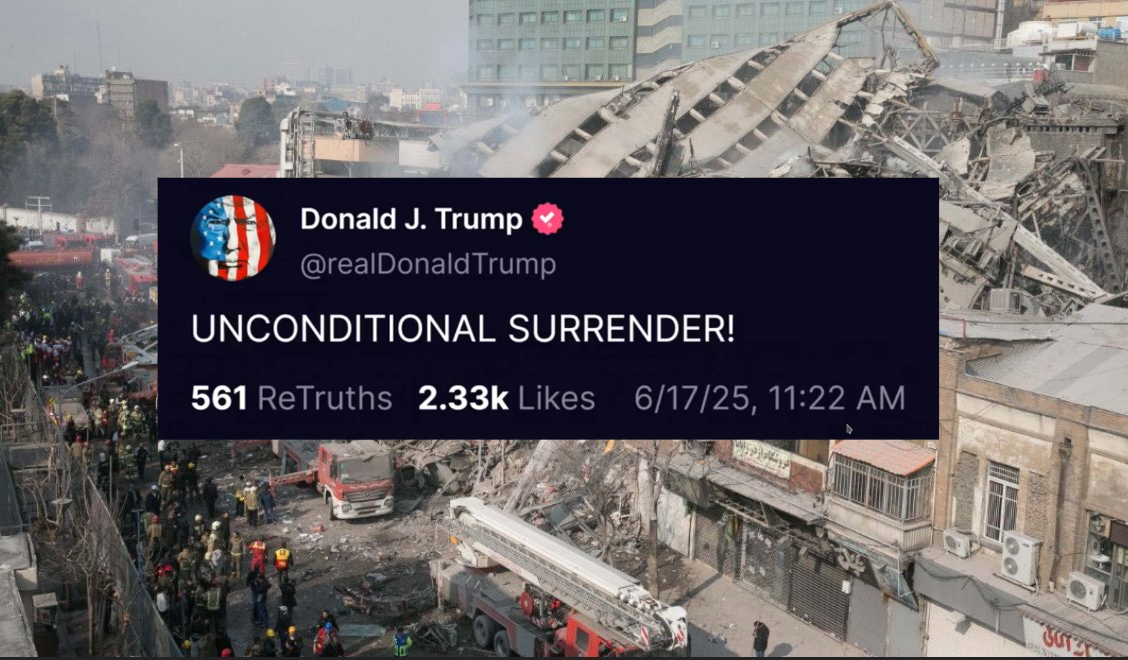 Trump's Unconditional Surrender Warning: U.S. controls Iran’s skies. President Trump warns: “They should’ve made a deal.”