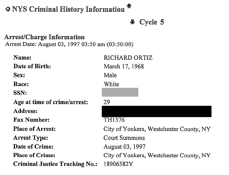 Richard Ortiz Criminal History