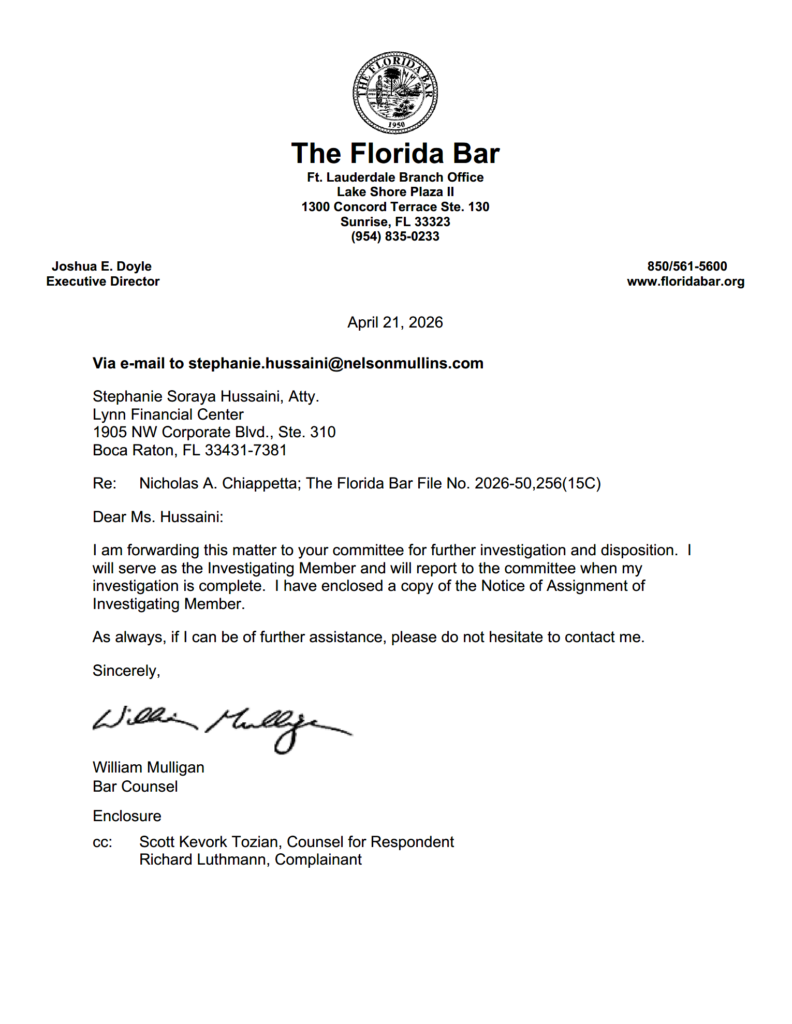 Chiappetta Grievance - Forwarded to Committee