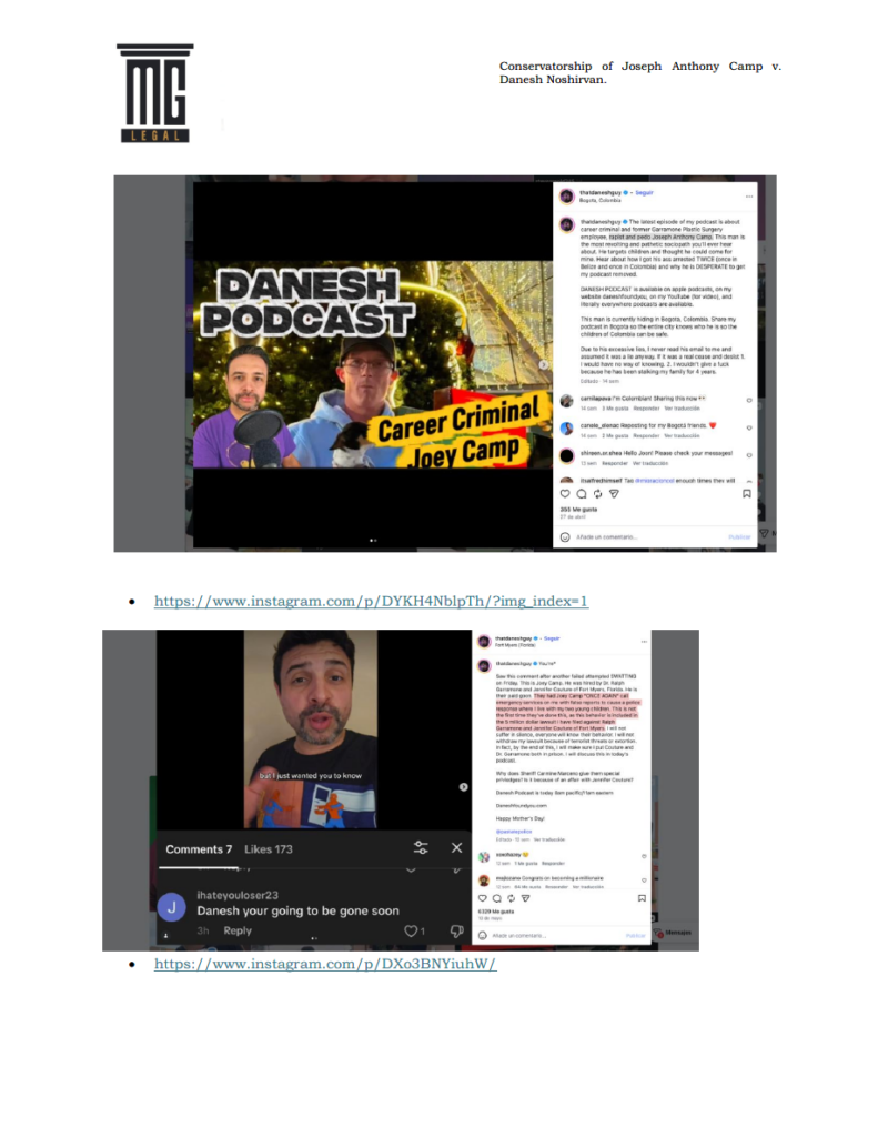 Danesh Contempt Evidence 1